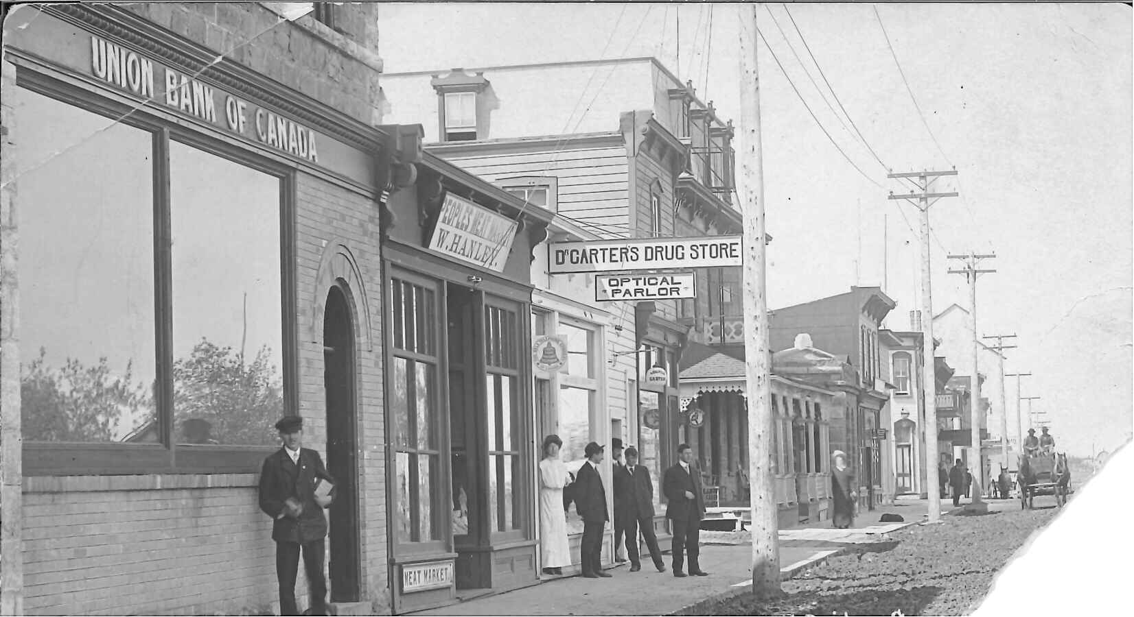 [Scanned photo of South Railway looking west from the Union Bank building]